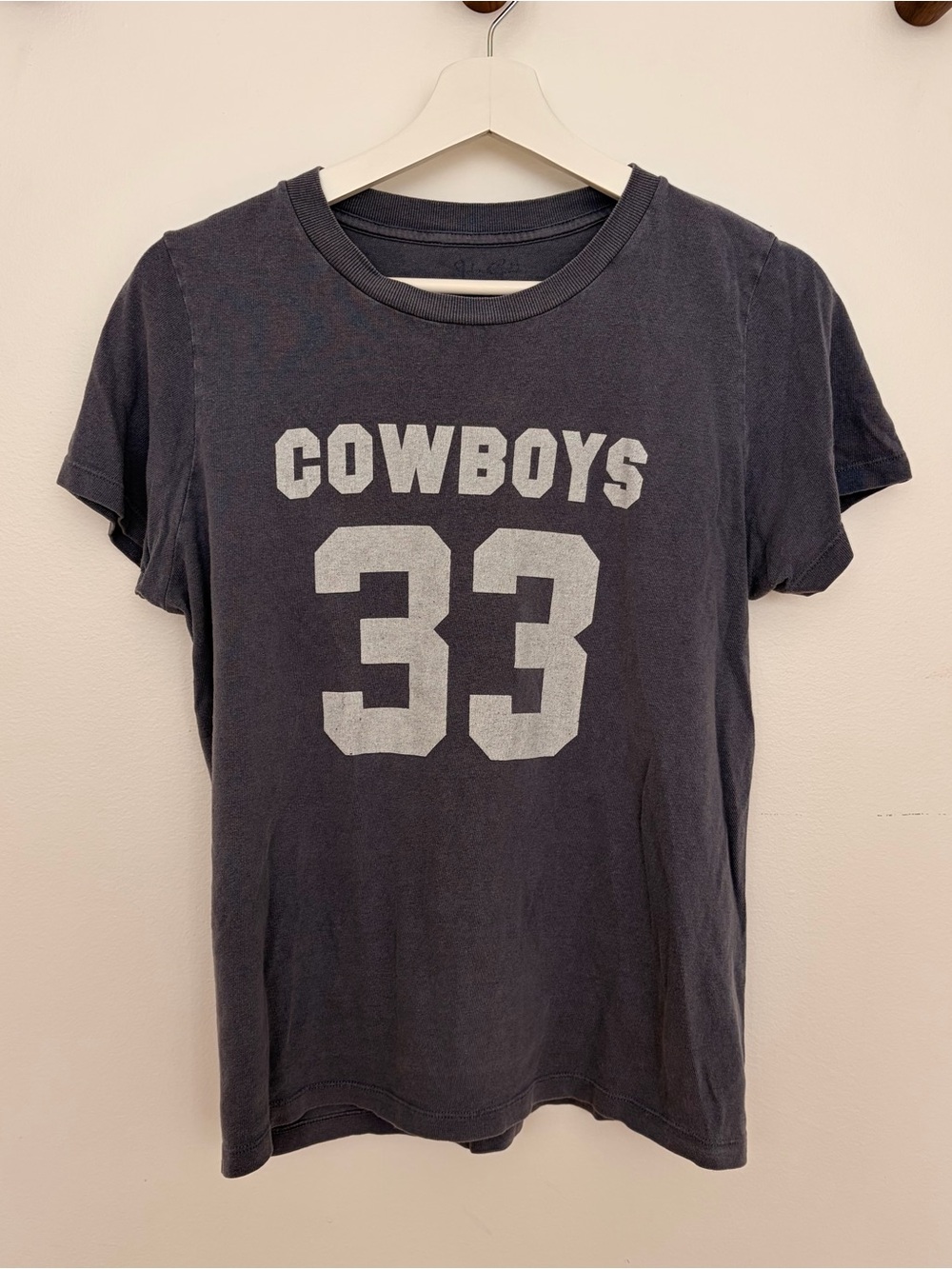 'Cowboys 33' Graphic Tee - Washed Blue Grey